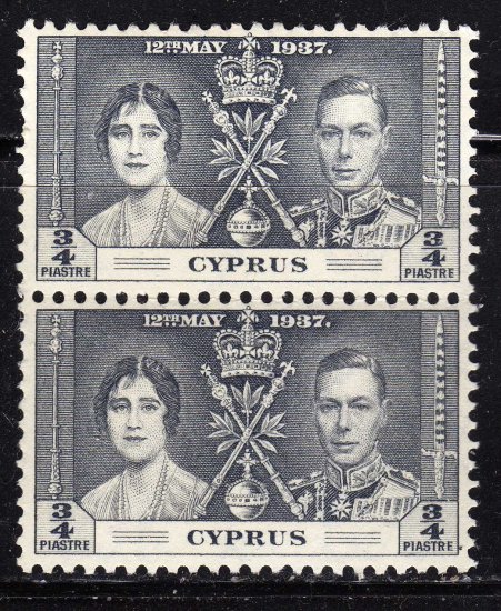 SC0TT# 140, CYPRUS STAMPS KING GEORGE Vl CORONATION ISSUE
