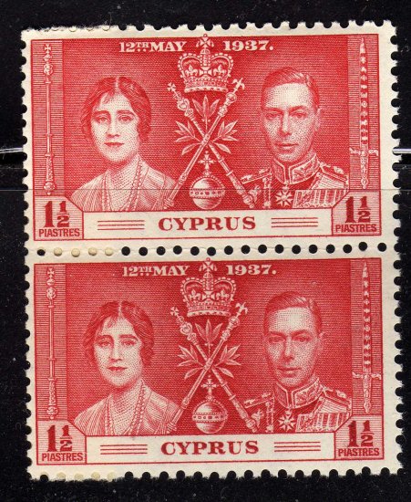 SC0TT# 141, CYPRUS STAMPS KING GEORGE Vl CORONATION ISSUE