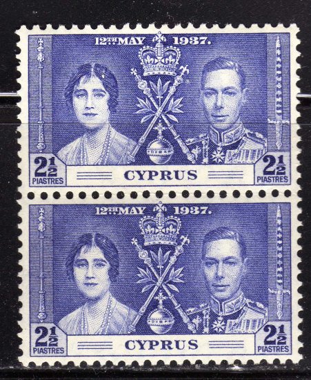 SC0TT# 142, CYPRUS STAMPS KING GEORGE Vl CORONATION ISSUE
