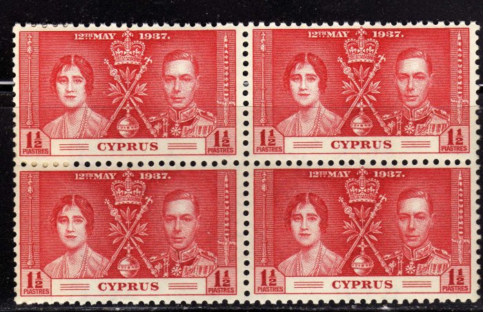 SC0TT# 141, CYPRUS STAMPS KING GEORGE Vl CORONATION ISSUE