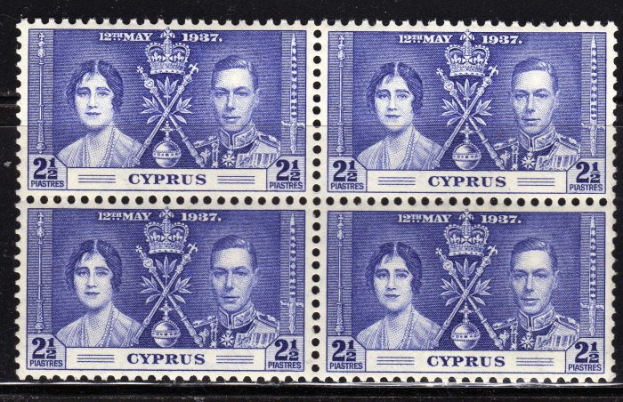 SC0TT# 142, CYPRUS STAMPS KING GEORGE Vl CORONATION ISSUE