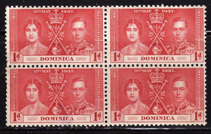 SC0TT# 94 - DOMINICA STAMPS KING GEORGE Vl CORONATION ISSUE