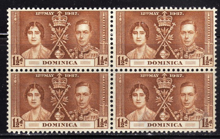 SC0TT# 95 - DOMINICA STAMPS KING GEORGE Vl CORONATION ISSUE