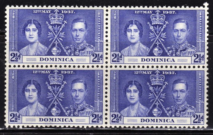 SC0TT# 96 - DOMINICA STAMPS KING GEORGE Vl CORONATION ISSUE