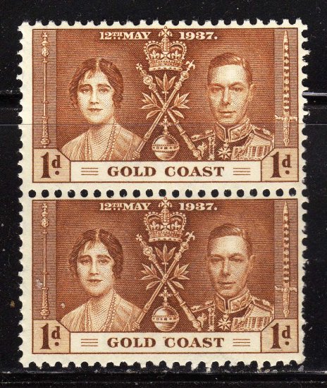SC0TT# 112 GOLD COAST STAMPS KING GEORGE Vl CORONATION ISSUE