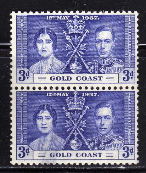 SC0TT# 114 GOLD COAST STAMPS KING GEORGE Vl CORONATION ISSUE