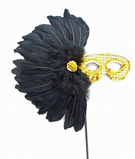 Aztec Princess Wand Mardi Gras Costume Feather Mask