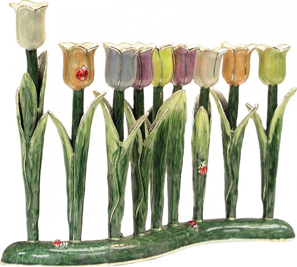 Pastel Tulips Menorah