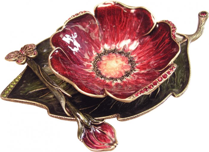 Red Flower Designer Honey Dish