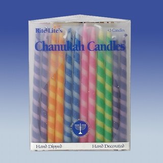 Barber Shop Striped Multiple Colored Hanukah Candles