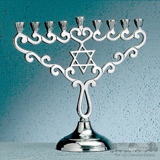 Star of David Cande Menorah - Aluminum