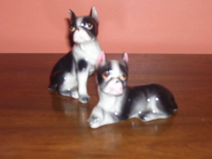 Vintage Relco Boston Terrier Dog Salt and Pepper Shakers