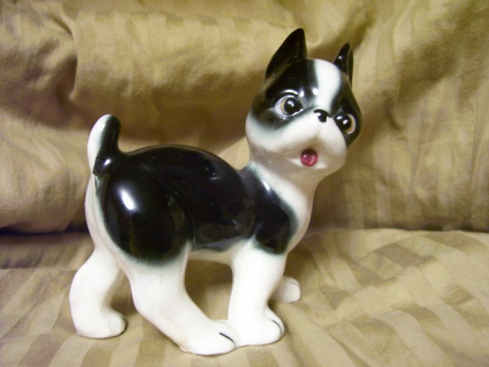 Vintage Boston Terrier Dog Figurine Made In Japan