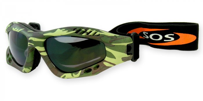 Desert Shield - Green/Brown Camouflage w/2.00MM Polycarbonate Smoke-Anti Fog Lenses