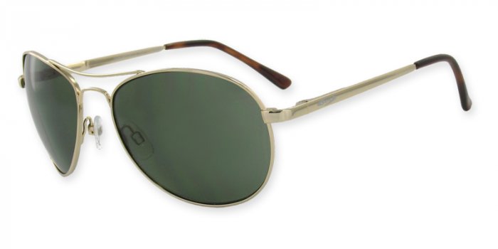Independence-Ranger Monel Gold Frame, Optical Spring Hinges, PC Gray/Green Lenses