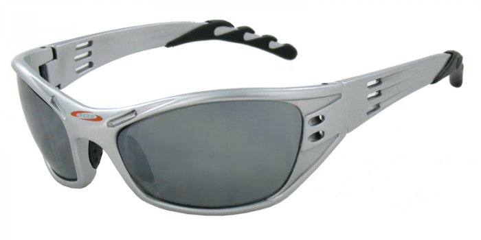 Hurricane - Silver w/PC Decenter Flash Mirror Smoke Lenses