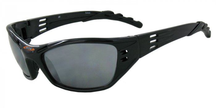 Hurricane -Black w/PC Decenter Flash Mirror Smoke Lenses