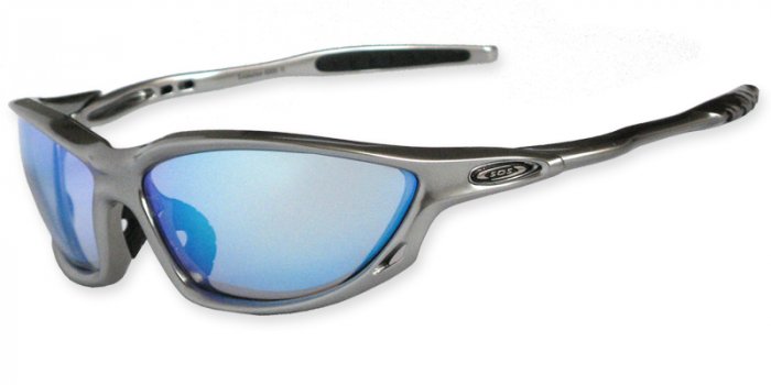 Evolution - Silver Silver w/PC DeCenter Blue XLT Lenses + Tech Kit