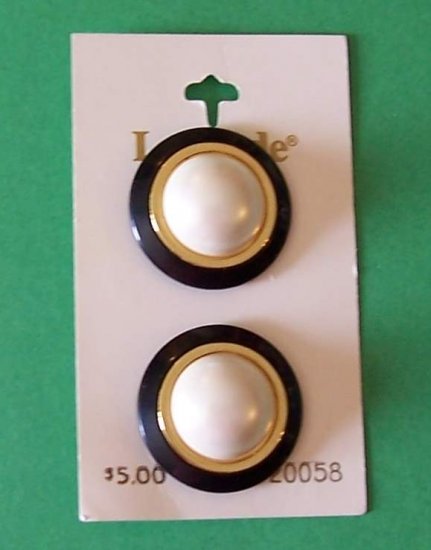 Vintage LaMode black gold and pearl buttons MOC
