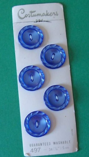 Vintage Costumakers blue moonglow buttons MOC