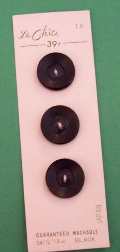 Vintage card of dark forest green buttons LeChic MOC Japan