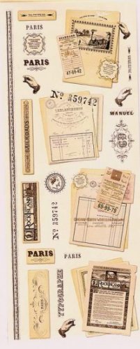 Antique look Paris travel stickers