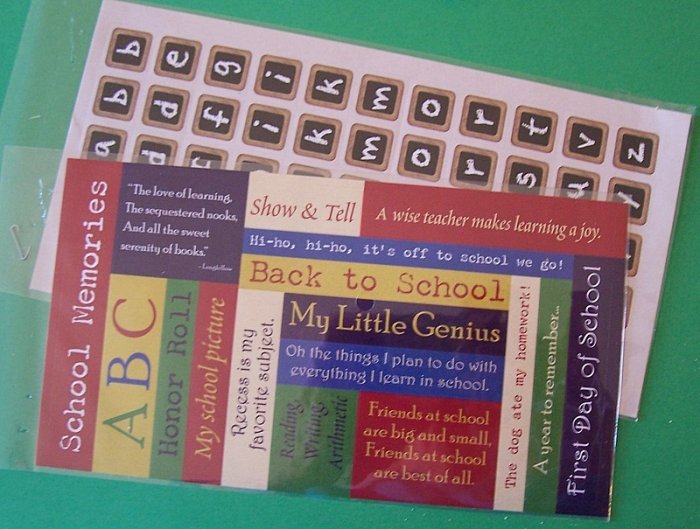 2 sets school theme stickers one alphabet set