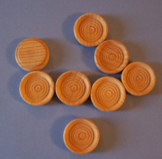 Set of 30 unfinished quality wooden checkers
