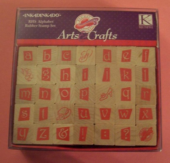 Red Hat Society mounted rubber stamps alphabet hat and shoe MIB Inkadinkadoo