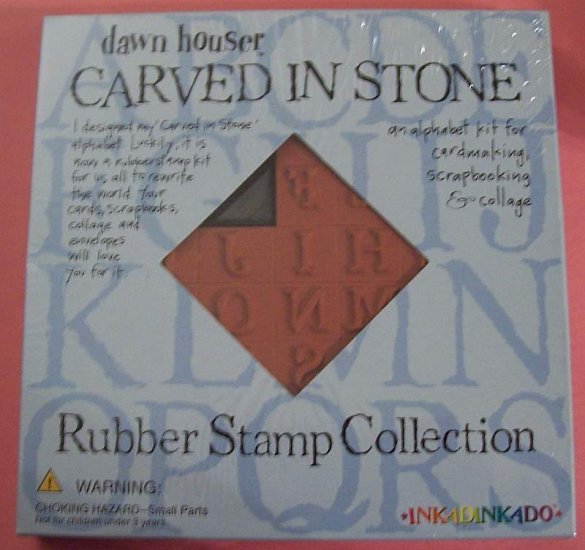 Carved in Stone mounted rubber stamp set MIP Inkadinkadoo