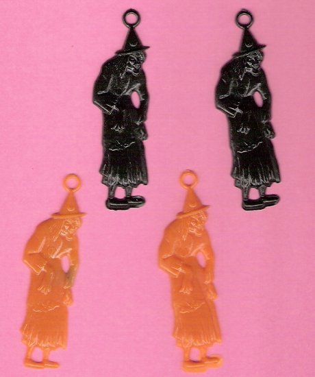 1950s plastic witch charms for altered art cards holidays crafting