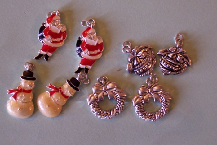 8 Christmas charms for scrapbooks jewelry crafts