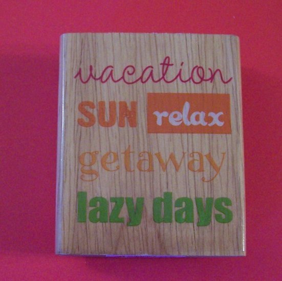 Mounted rubber stamps vacation terms and expressions