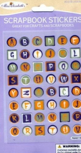 Halloween alphabet bubble stickers for scrapbook greeting card altered art crafts