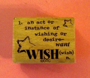Mounted rubber stamp Wish definition vintage style