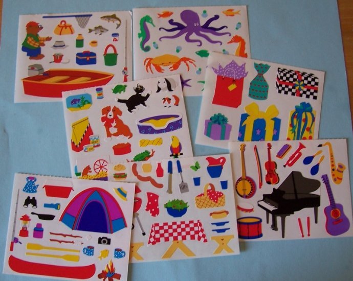 Creative Memories stickers-7 sheets assorted for scrapbook greeting card altered art crafts