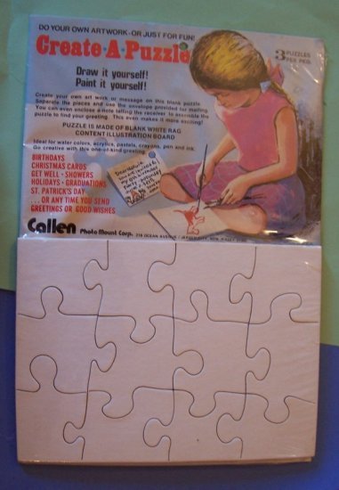 3 Jigsaw puzzle blanks 5x7 for scrapbooks altered art MIP
