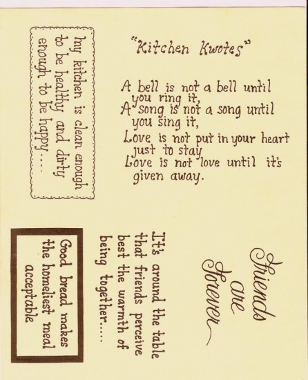 Quaint kitchen quotes vintage print