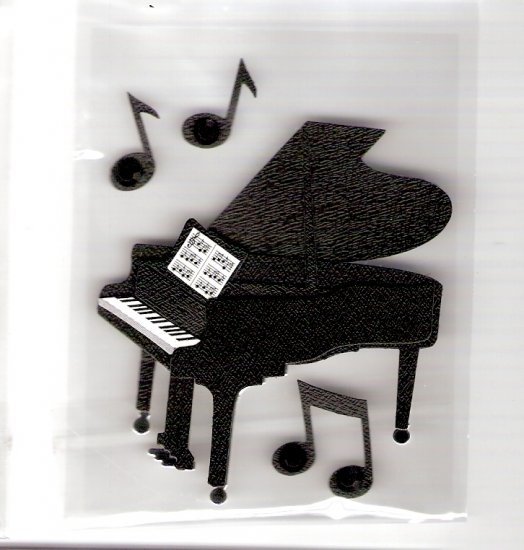 3 Dimensional grand piano stickers for crafts cards scrapbooks
