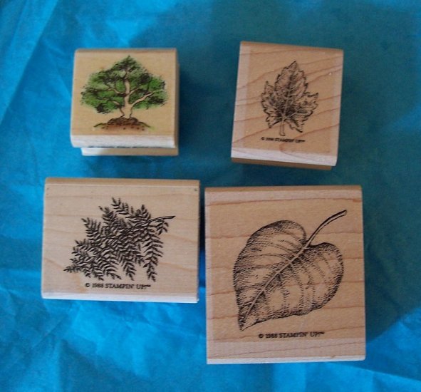 4 leaf and tree rubber stamps Stampin Up and Sky Kids