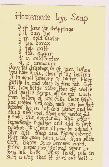 Vintage Homemade lye soap decorative recipe ephemera