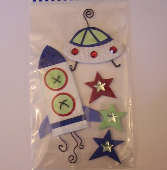 Paper Bliss space ship embellishments for scrapbook greeting card altered art crafts