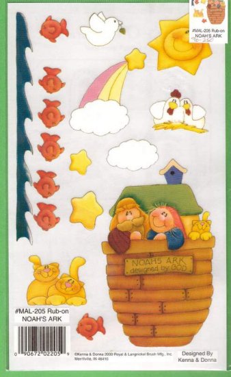 Noahs Ark design rub ons for crafts