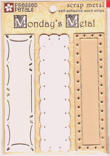 3 Vintage design metal tags for altered art books scrapbooks