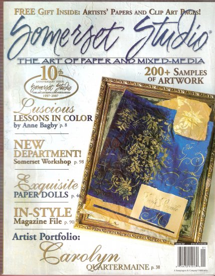 February 2007 Somerset Studio Magazine color paper dolls artwork