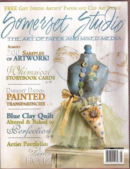 June 2007 Somerset Studio mixed media altered art scrapbooks transparencies