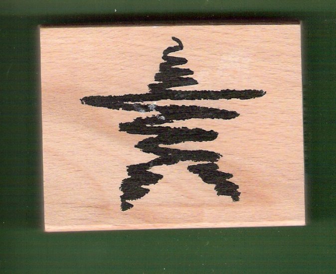 Abstract star large mounted rubber stamp