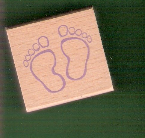 Baby feet mounted rubber stamp