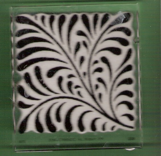 Acrylic mounted rubber stamp fern flourish large Inkadinkadoo