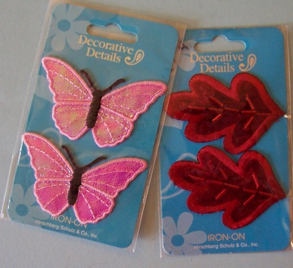 Vintage butterflies and leaves appliques MIP